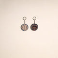 Multicolor - fabric-embellished wood keychain (set of 2) 14