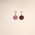 Multicolor - fabric-embellished wood keychain (set of 2) 21