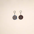 Multicolor - fabric-embellished wood keychain (set of 2) 50