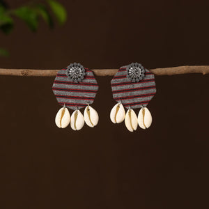 Multicolor - faida fabart shell work earrings - handcrafted