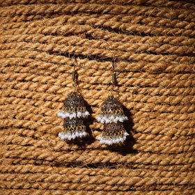 Falak Handcrafted Golden GS Beaded Jhumki Earrings