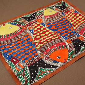 Handpainted madhubani painting by hira devi (29 x 22 in) 15