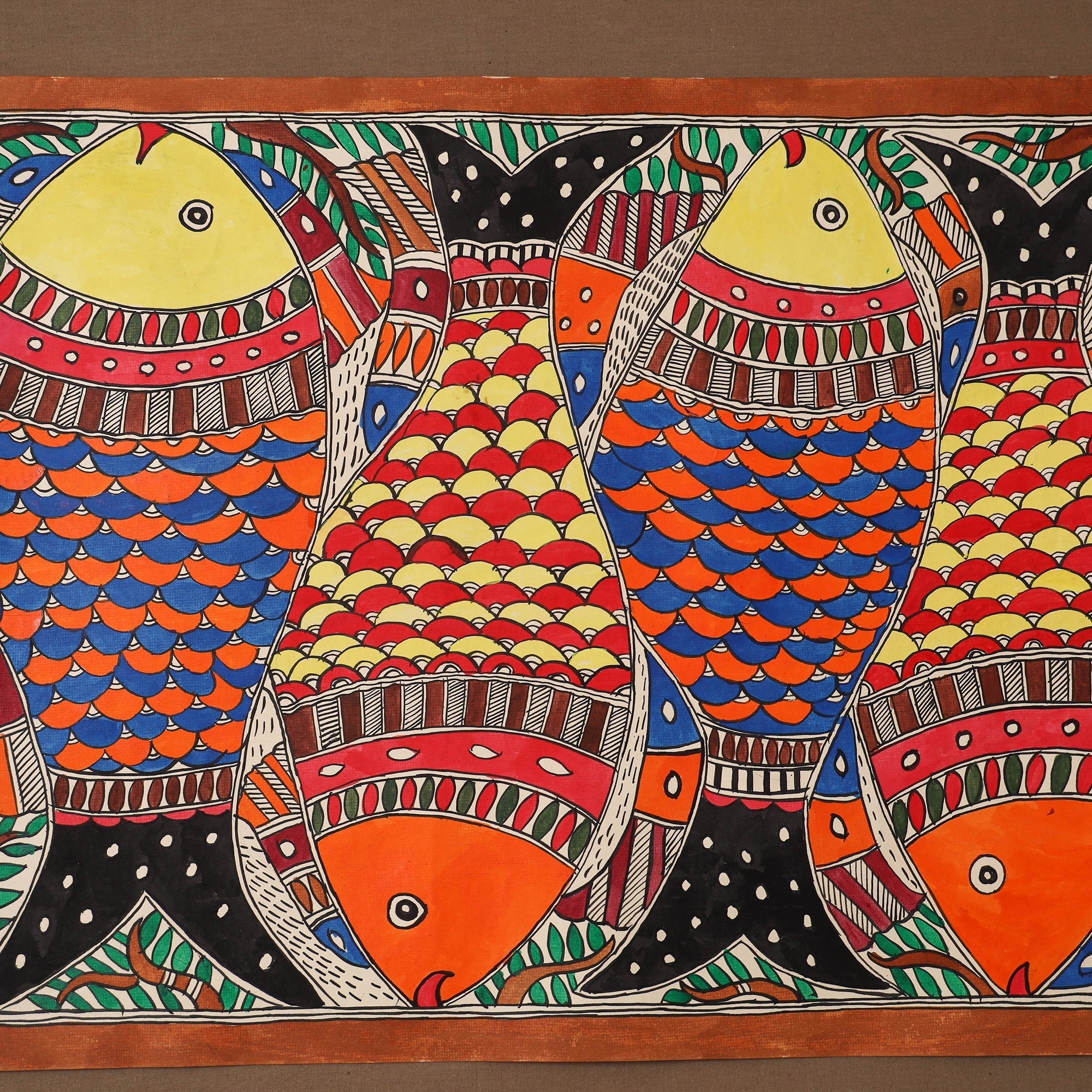 Handpainted madhubani painting by hira devi (29 x 22 in) 15