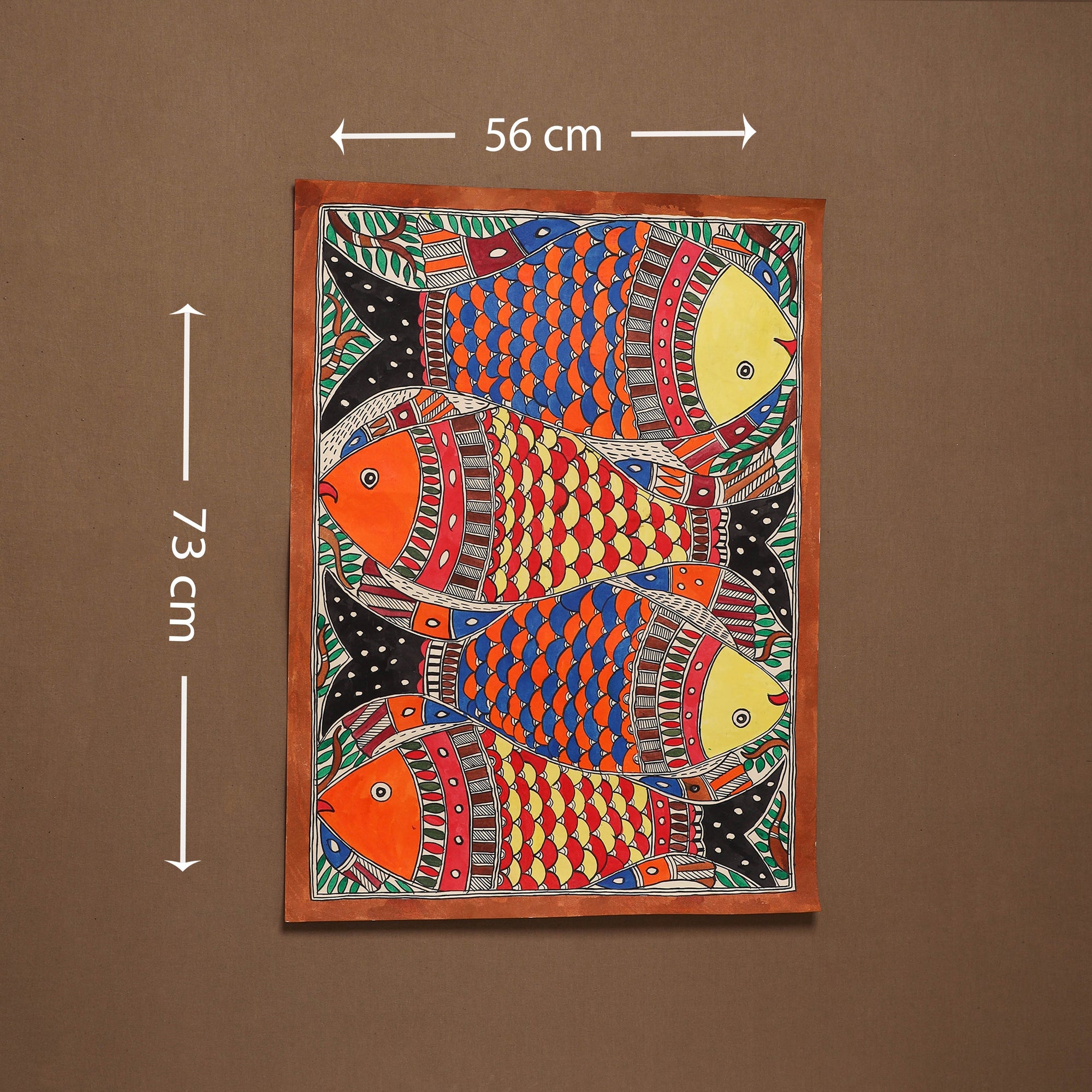 Handpainted madhubani painting by hira devi (29 x 22 in) 15