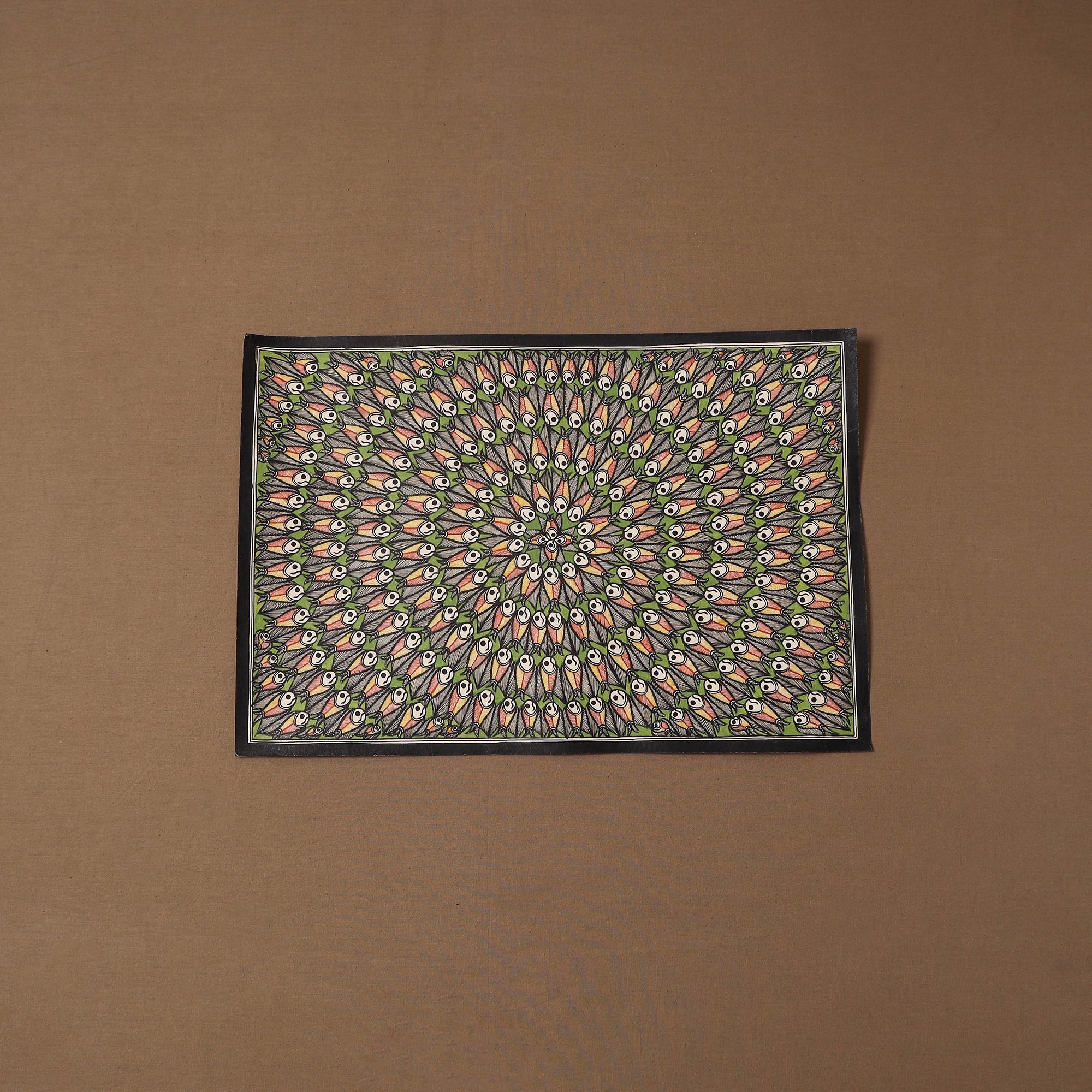 Handpainted madhubani painting by hira devi (15 x 22 in)