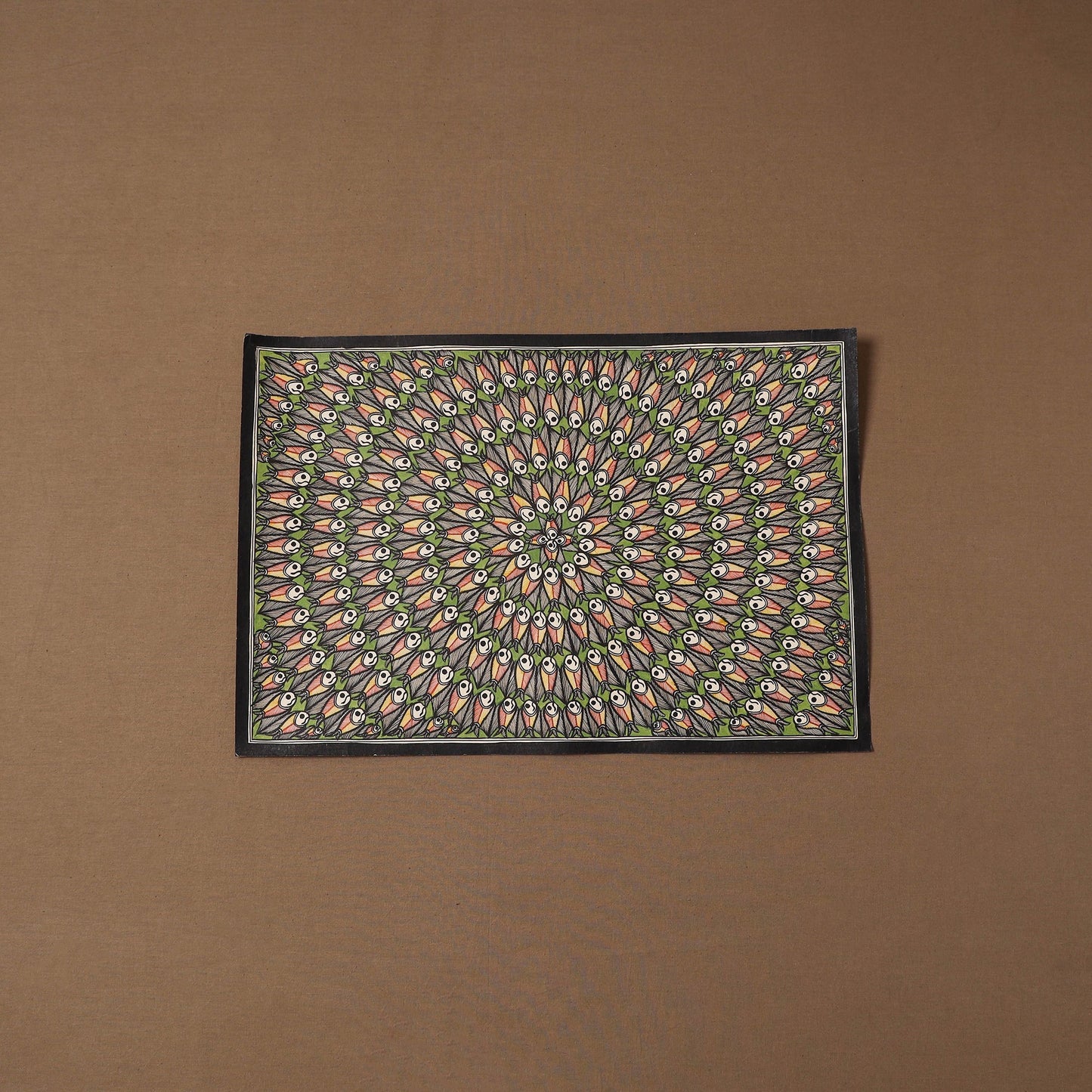 Handpainted madhubani painting by hira devi (15 x 22 in)