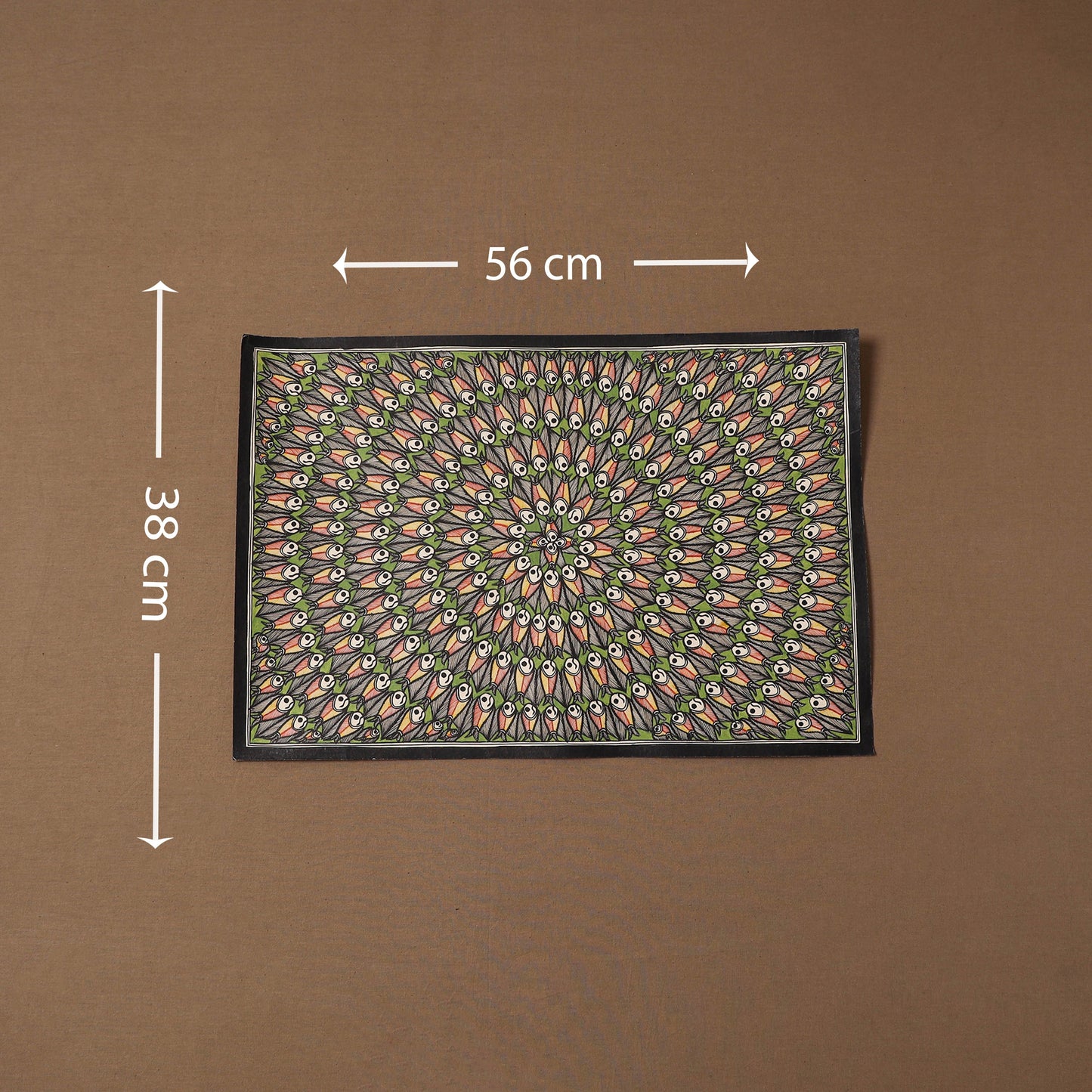 Handpainted madhubani painting by hira devi (15 x 22 in)