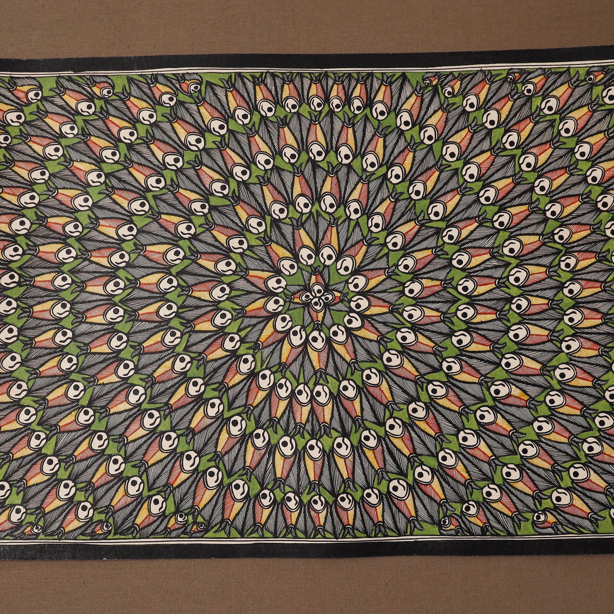 Handpainted madhubani painting by hira devi (15 x 22 in)