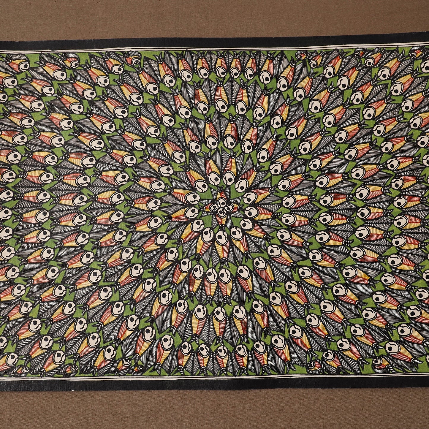 Handpainted madhubani painting by hira devi (15 x 22 in)