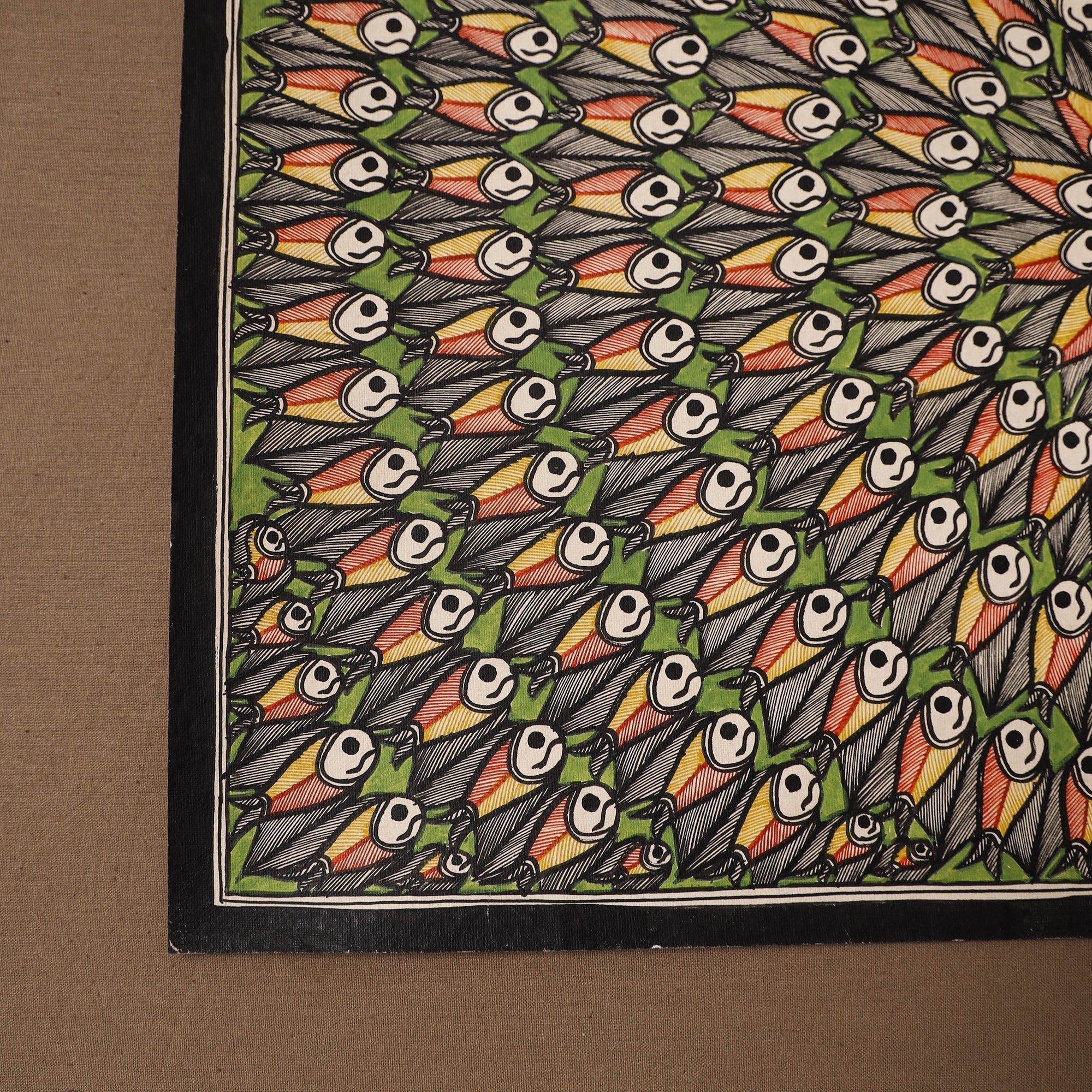 Handpainted madhubani painting by hira devi (15 x 22 in)