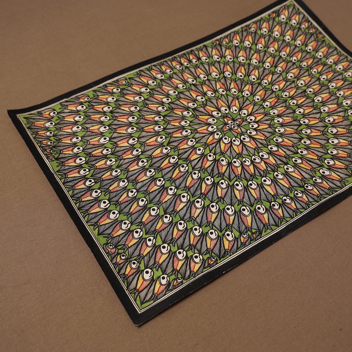 Handpainted madhubani painting by hira devi (15 x 22 in)