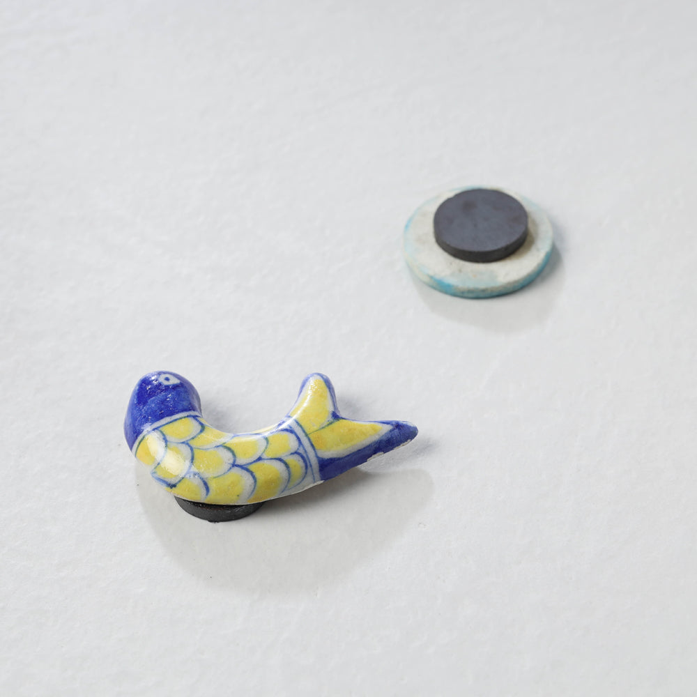  Original Blue Pottery Ceramic Tile Fridge Magnet 