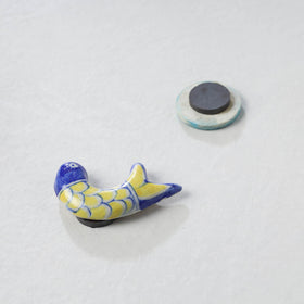  Original Blue Pottery Ceramic Tile Fridge Magnet 