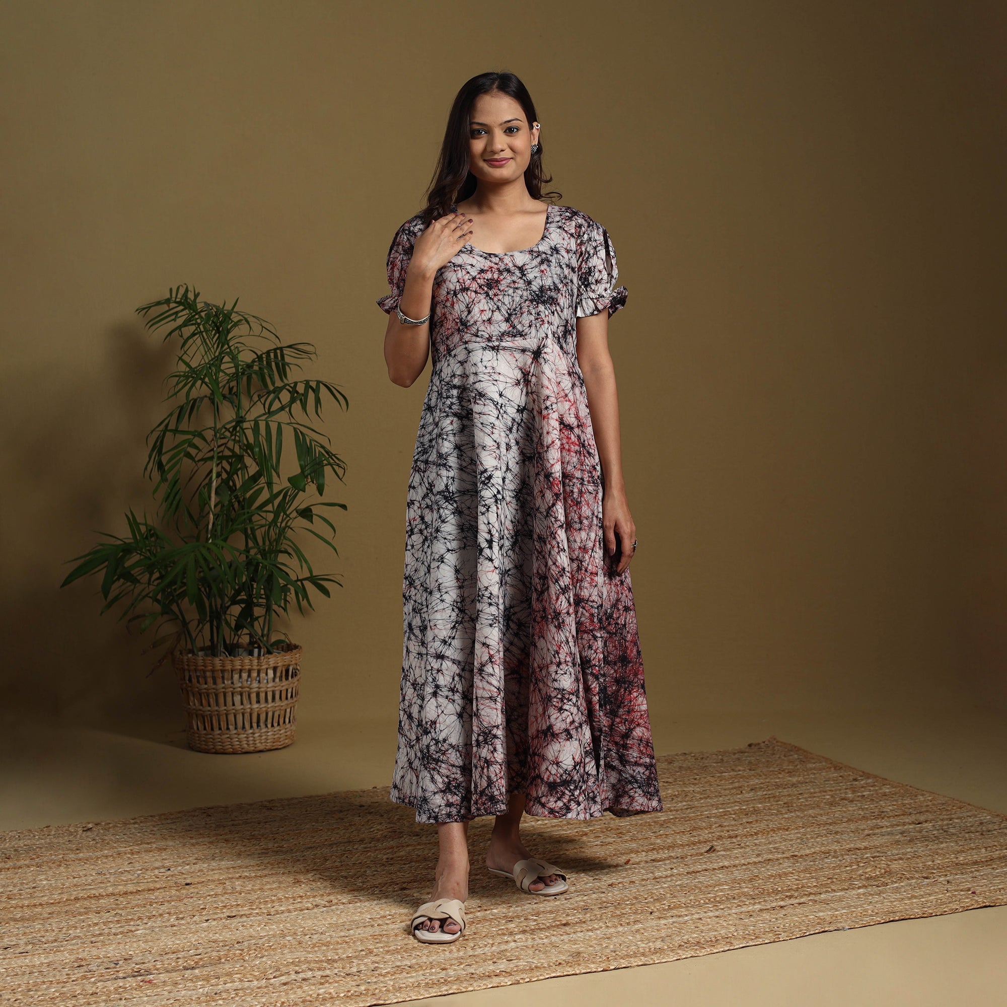 Multicolor - flared cotton batik dress 11 - handcrafted