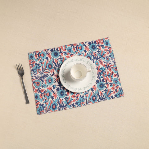  Floral Print Cotton Reversible Table Mat 