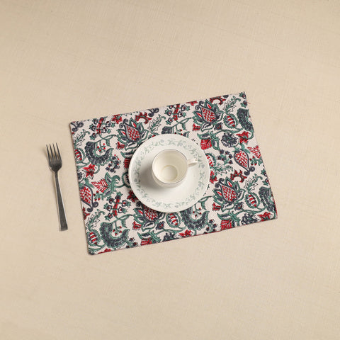  Multicolor Floral Print Cotton Reversible Table Mat 
