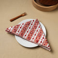 Multicolor Floral Block Print Hand Embroidery Table Napkin 05