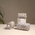 Multicolor - floral hand quilted toiletry bags (set of 3)