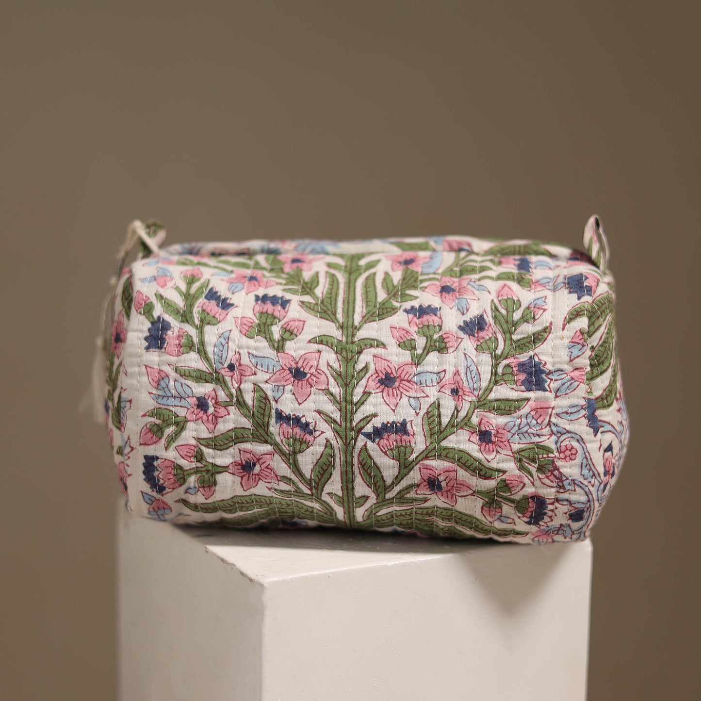 Multicolor - floral hand quilted toiletry bags (set of 3)