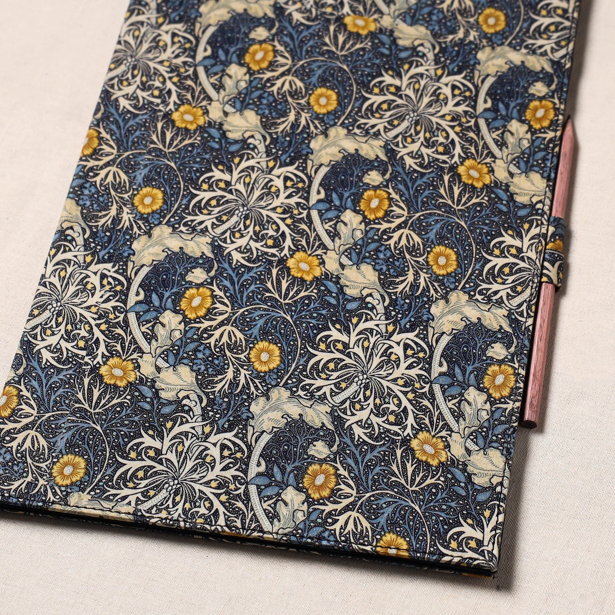 Multicolor Floral Printed Handcrafted File Folder with Pencil 