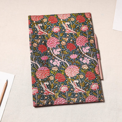 Multicolor Floral Printed Handcrafted File Folder with Pencil 