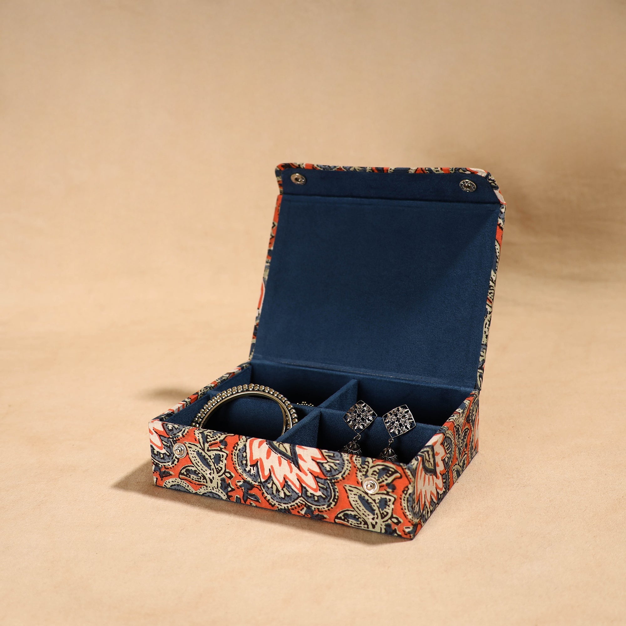 Floral Printed Handcrafted jewellery Box (7 x 5 in)
