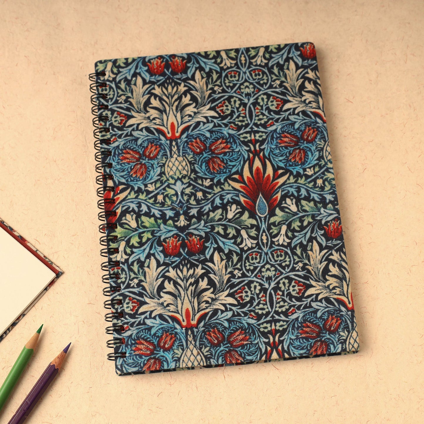 Multicolor - floral printed handcrafted spiral notebook (8