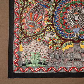 Handpainted madhubani painting by hira devi (22 x 30 in) 05