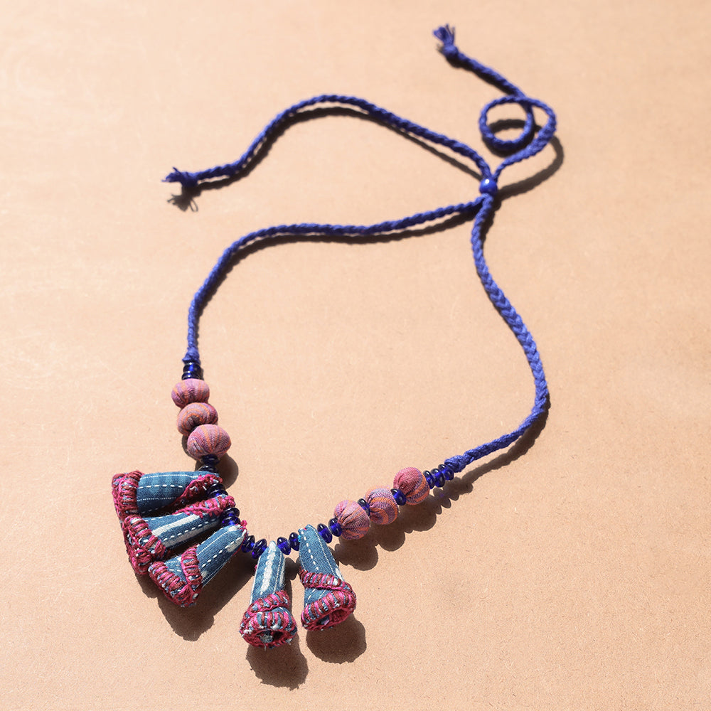  Gamcha Fabric & Beadwork Handmade Necklace 