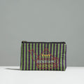 Multicolor Gamcha Fabric Hand Embroidered Jewelry Pouch 
