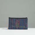 Multicolor Gamcha Fabric Hand Embroidered Jewelry Pouch 