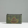 Multicolor Gamcha Fabric Hand Embroidered Jewelry Pouch 