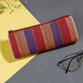 Multicolor Gamcha Fabric Hand Embroidered Spectacle Case