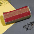 Multicolor Gamcha Fabric Hand Embroidered Spectacle Case