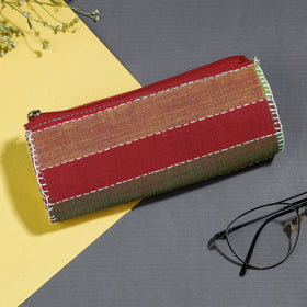 Multicolor Gamcha Fabric Hand Embroidered Spectacle Case