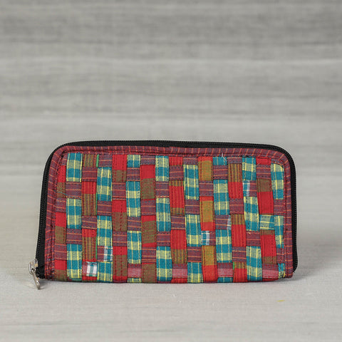 Multicolor Gamcha Fabric Handmade Clutch Wallet by Rangila Dhaga