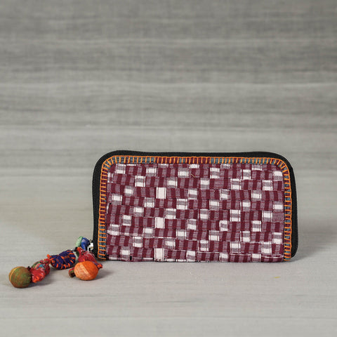 Multicolor Gamcha Fabric Handmade Clutch Wallet by Rangila Dhaga