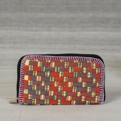 Multicolor Gamcha Fabric Handmade Clutch Wallet by Rangila Dhaga