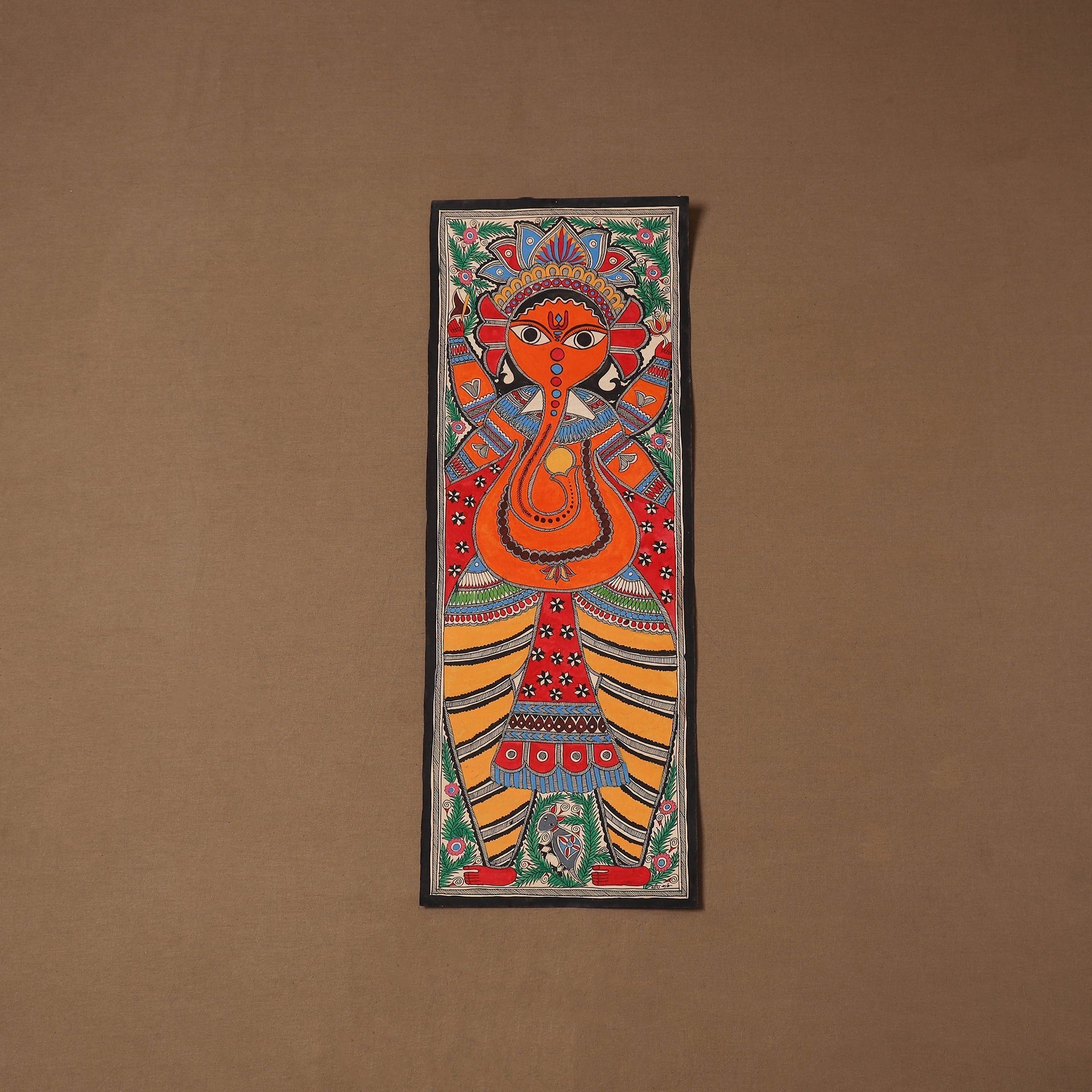 Handpainted madhubani painting by hira devi (30 x 11 in) 18