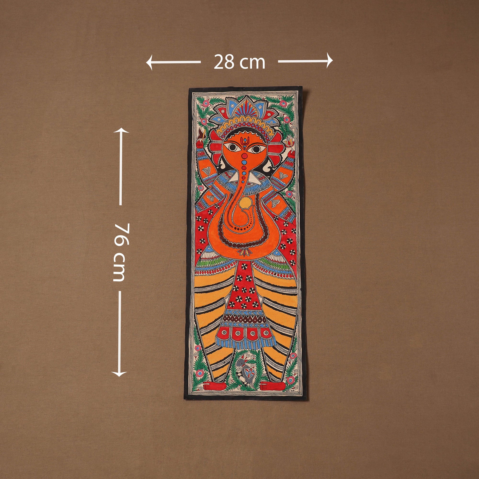 Handpainted madhubani painting by hira devi (30 x 11 in) 18