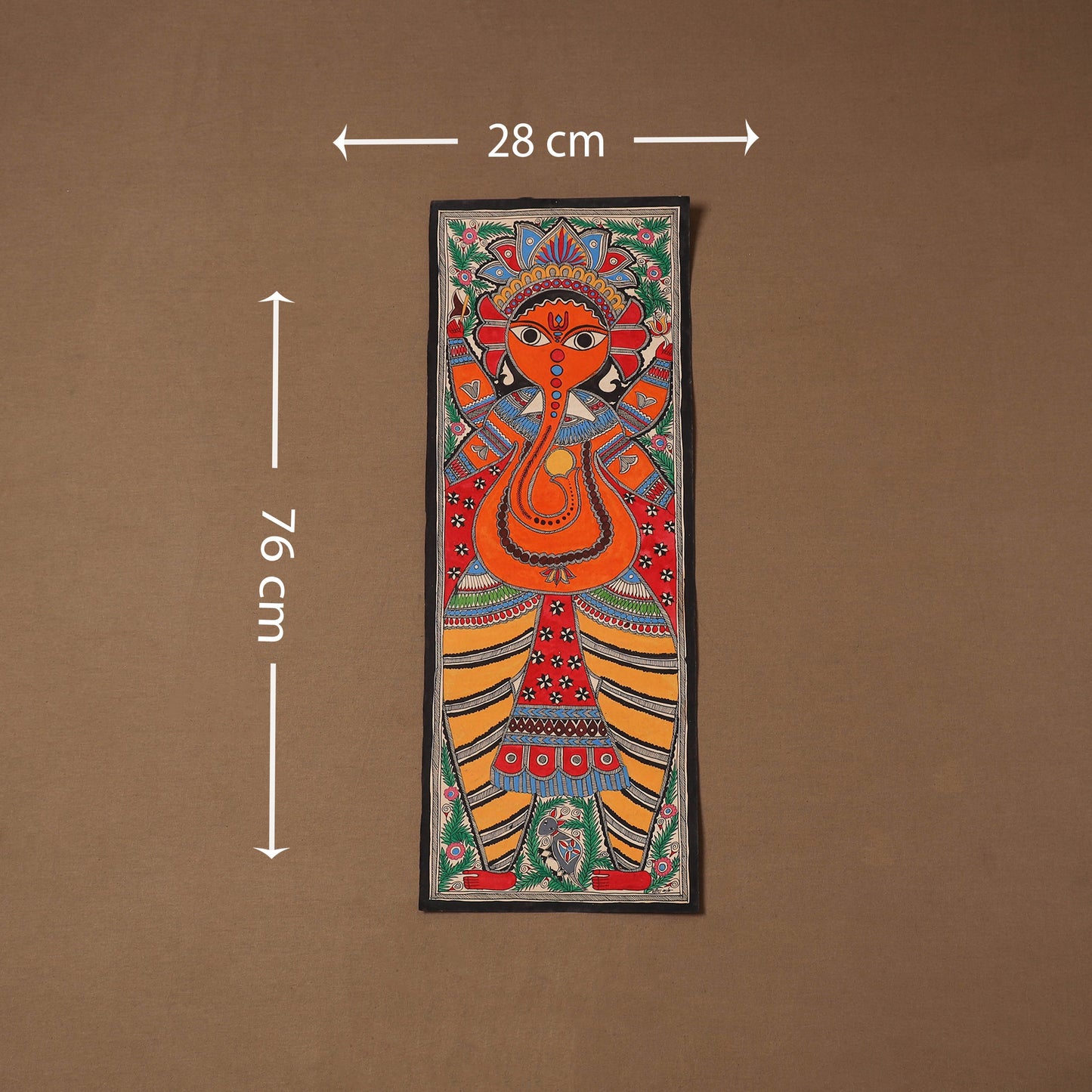 Handpainted madhubani painting by hira devi (30 x 11 in) 18