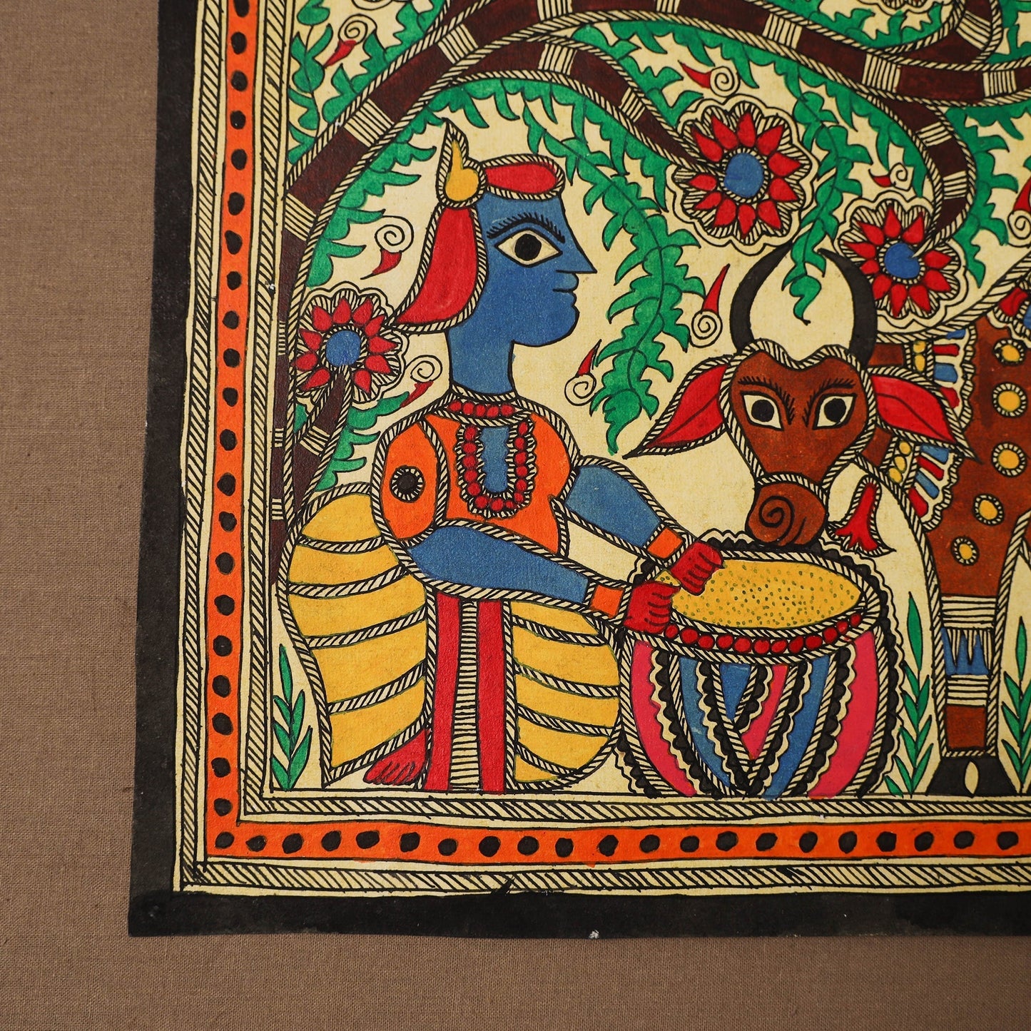 Handpainted madhubani painting by hira devi (11 x 15 in) 28