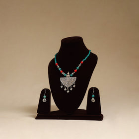 Multicolor - german silver beaded necklace set 07