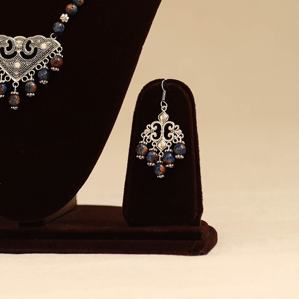 Multicolor - german silver necklace set with glass stones