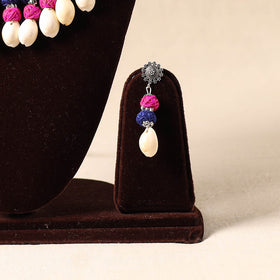 German Silver Necklace Set with Shell & Thread Beads