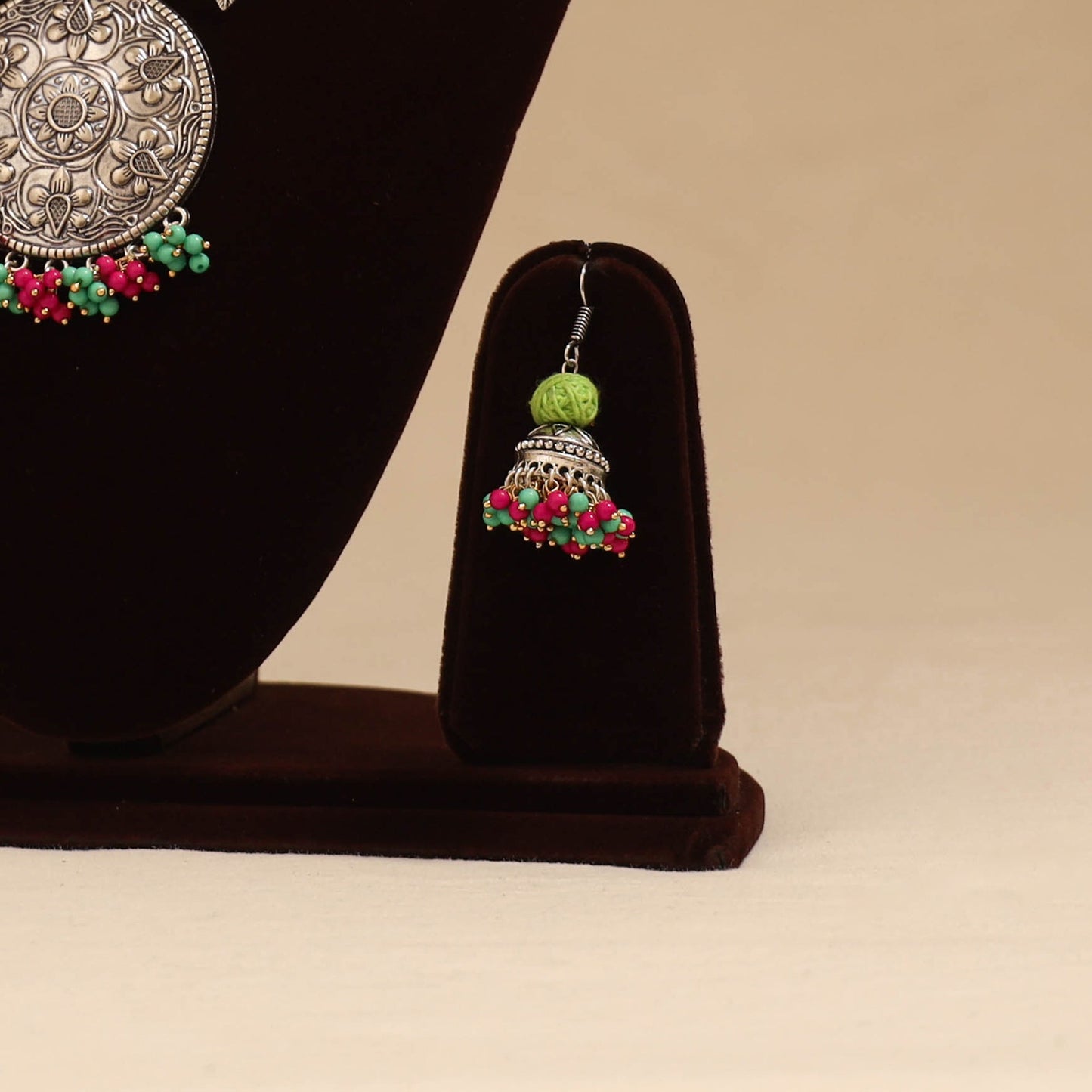 German silver thread beads necklace set 03 - handcrafted