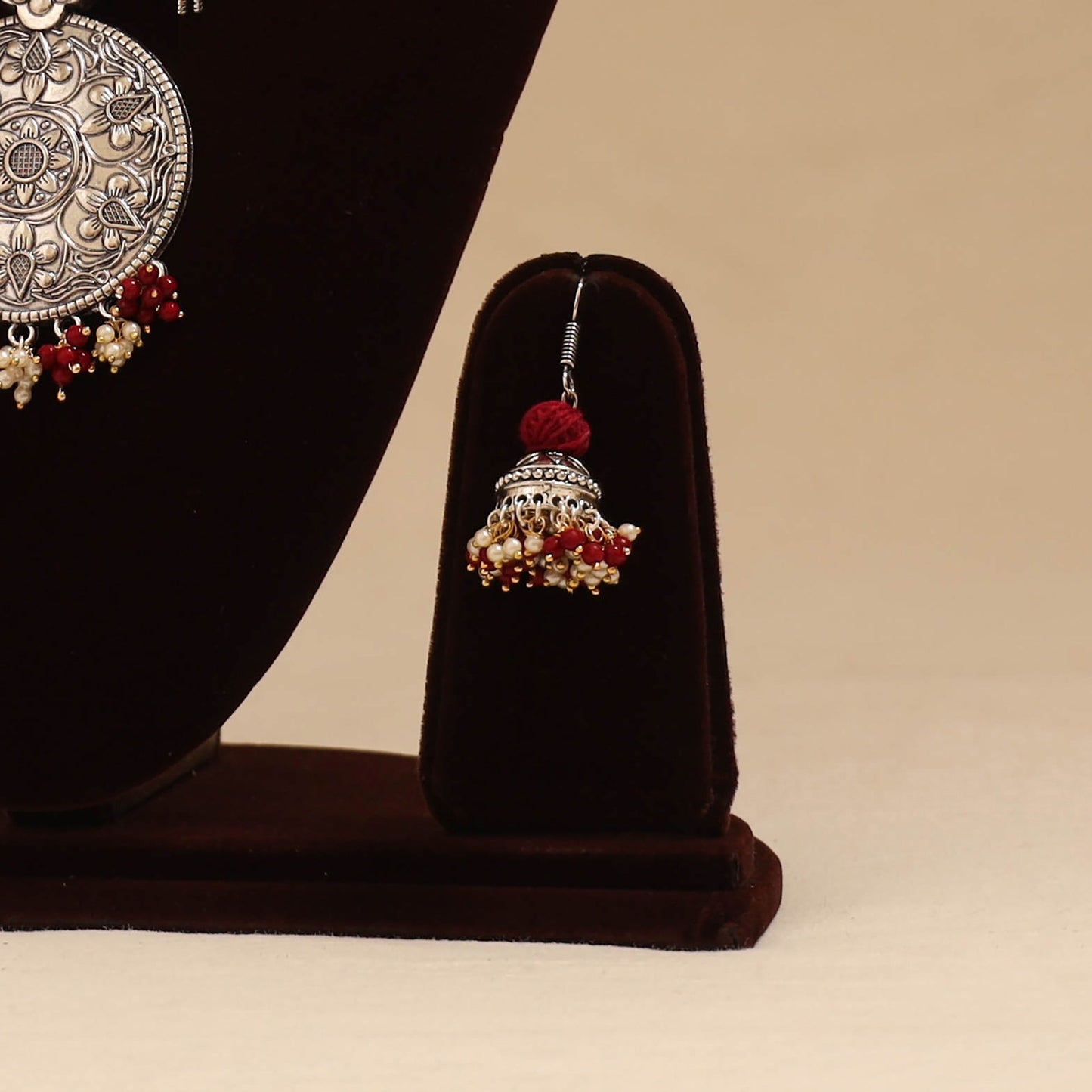 German silver thread beads necklace set 04 - handcrafted