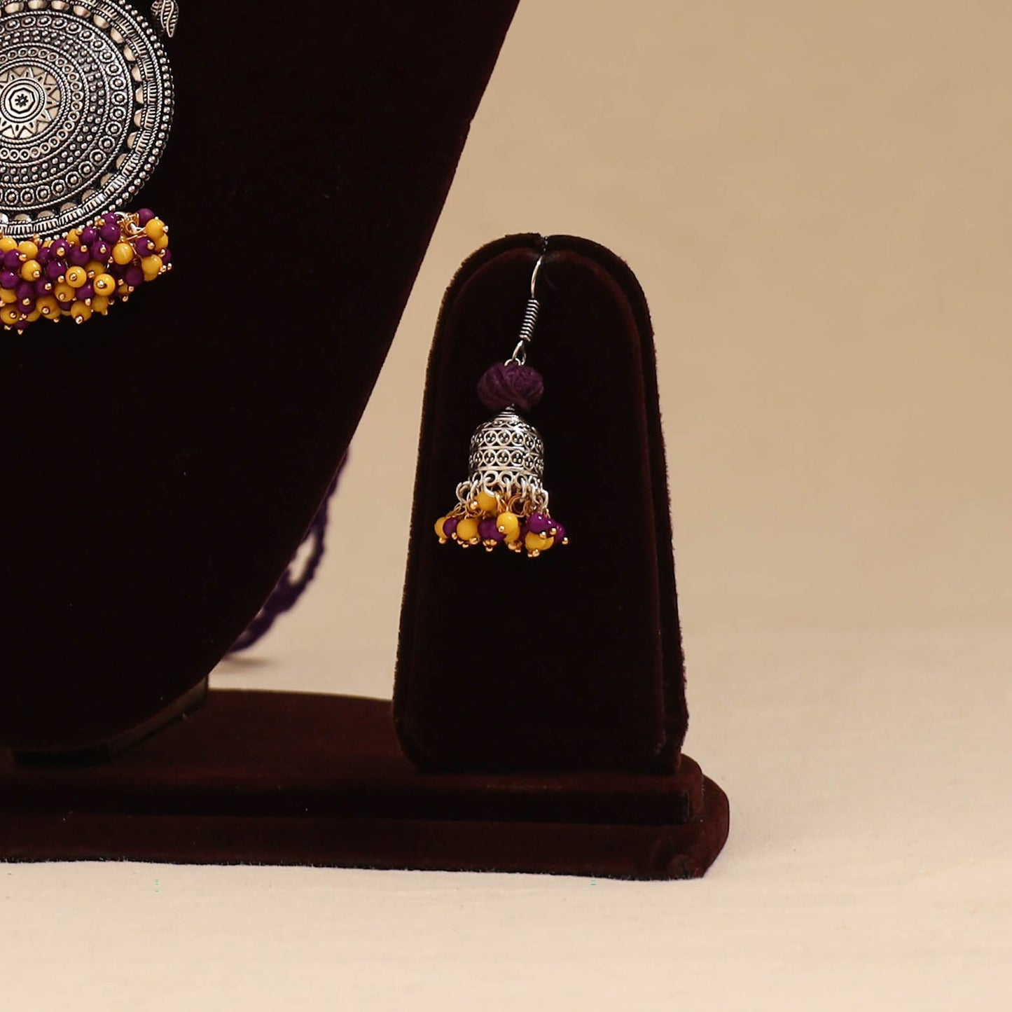 German silver thread beads necklace set 05 - handcrafted