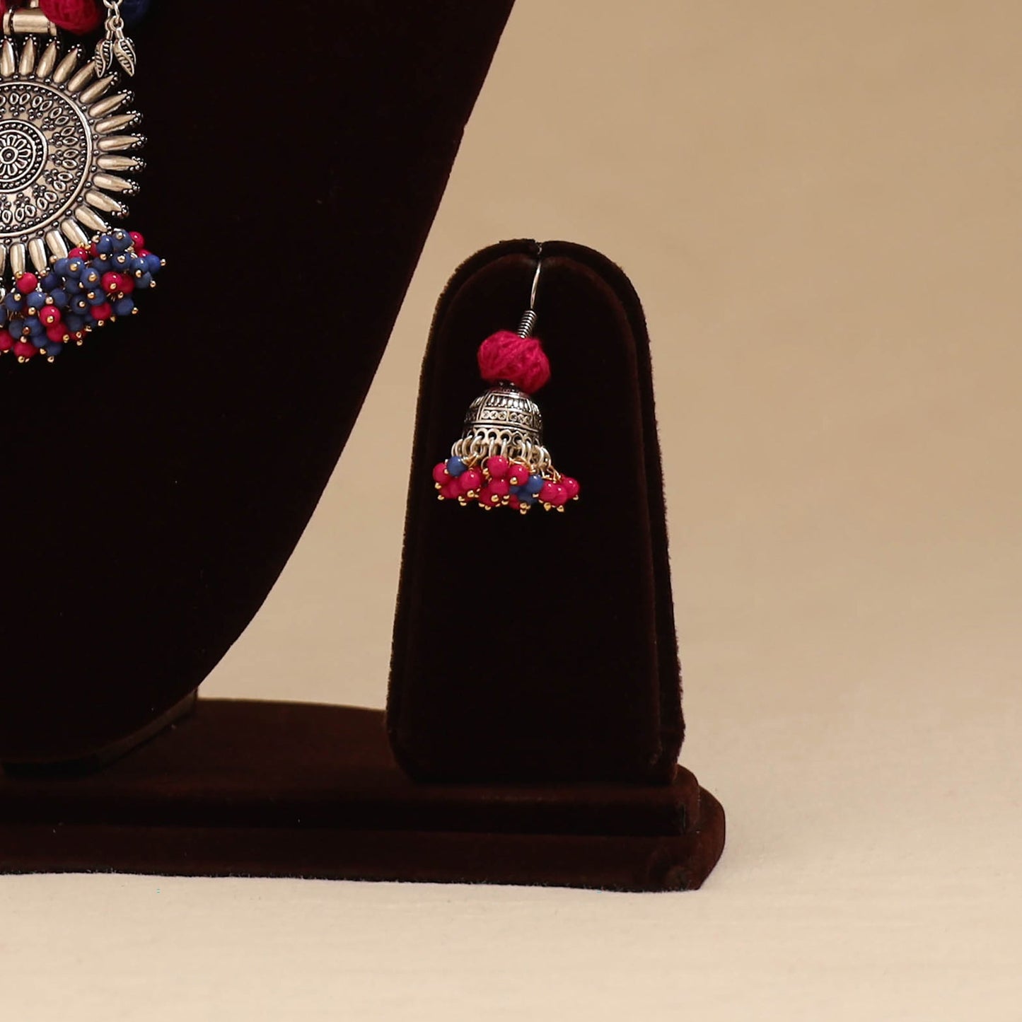 German silver thread beads necklace set 08 - handcrafted