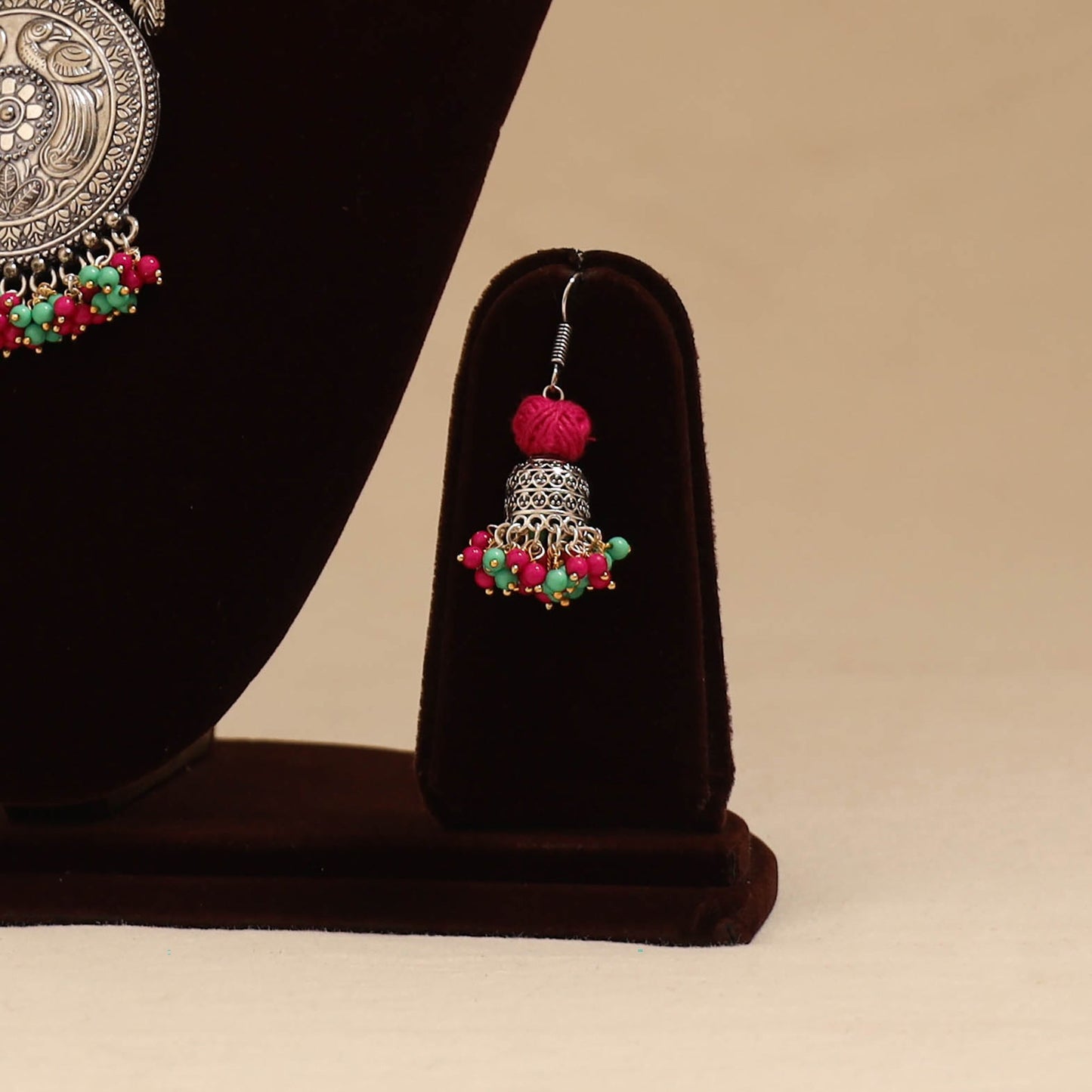 German silver thread beads necklace set 09 - handcrafted